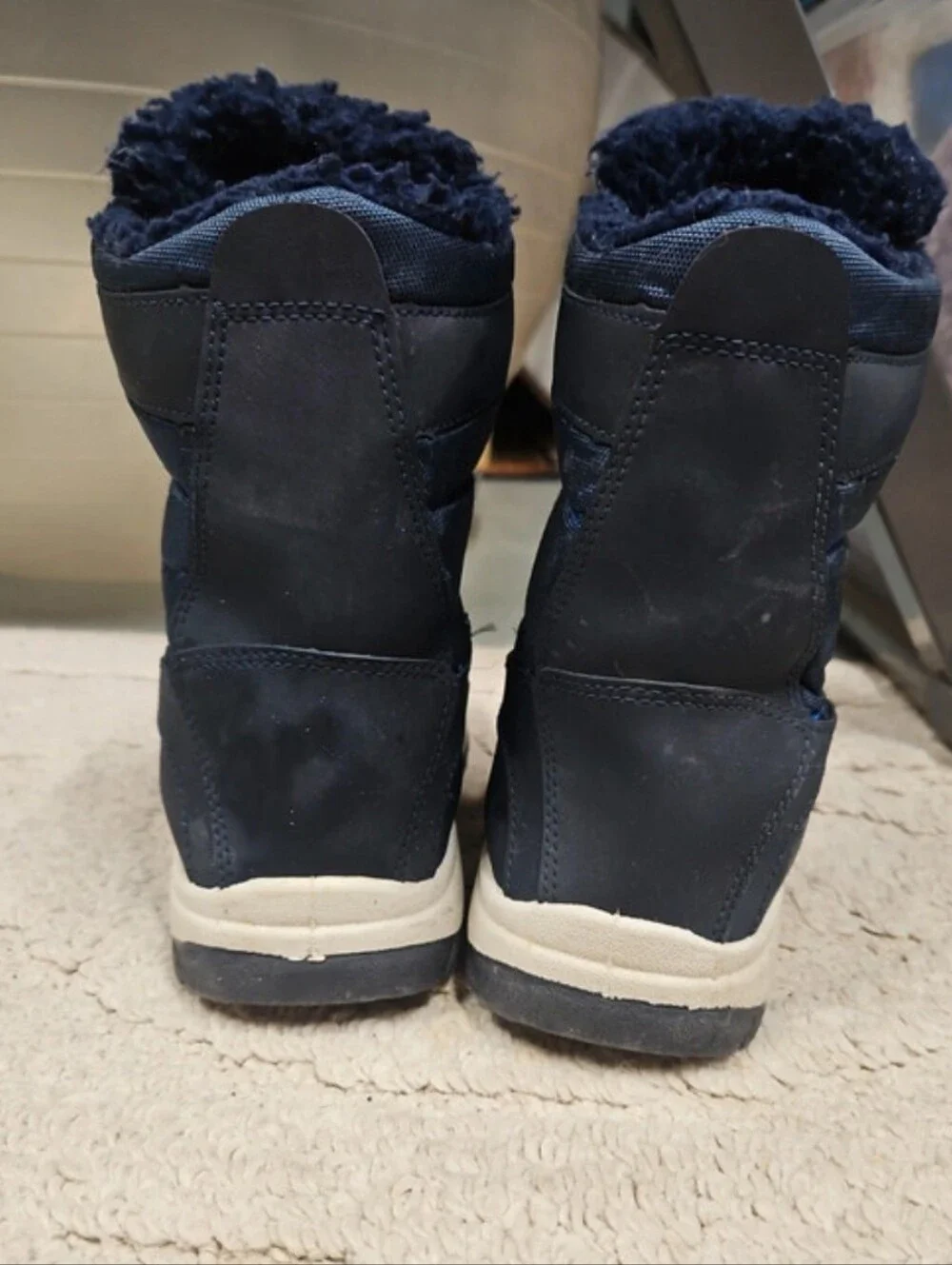 Beverly Hills Polo Club Boys Snow Boots Navy Blue / Black - Size 2 (GUC)